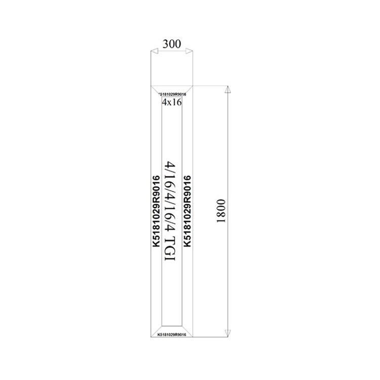 Aluminium Kozijnen 300 x 1800 mm MB-70