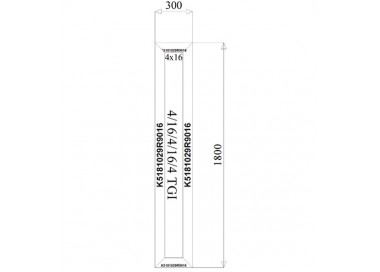 Aluminium Kozijnen 300 x 1800 mm MB-70
