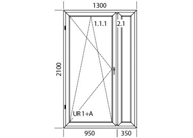 Balkondeuren Tuindeuren Kunststof Kozijnen 1300 x 2100 mm