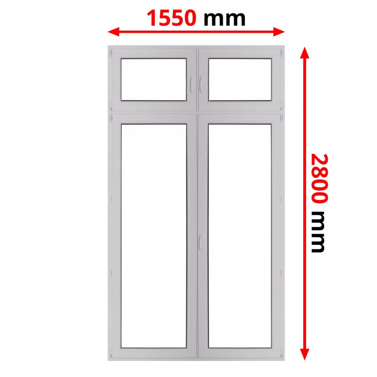 Balkondeuren Tuindeuren Kunststof Kozijnen 1550 x 2800 mm