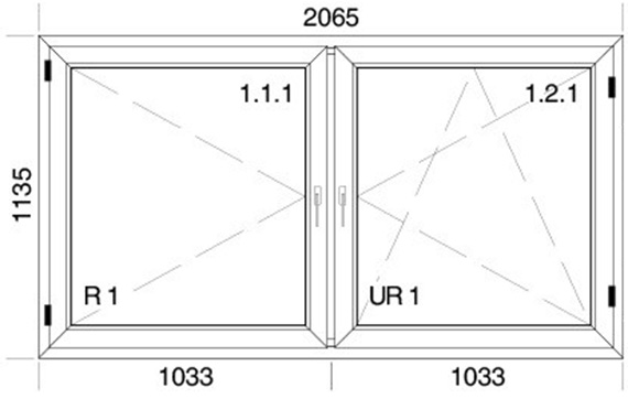 2065 x 1135 mm schema