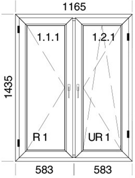 1165 x 1435 mm schema