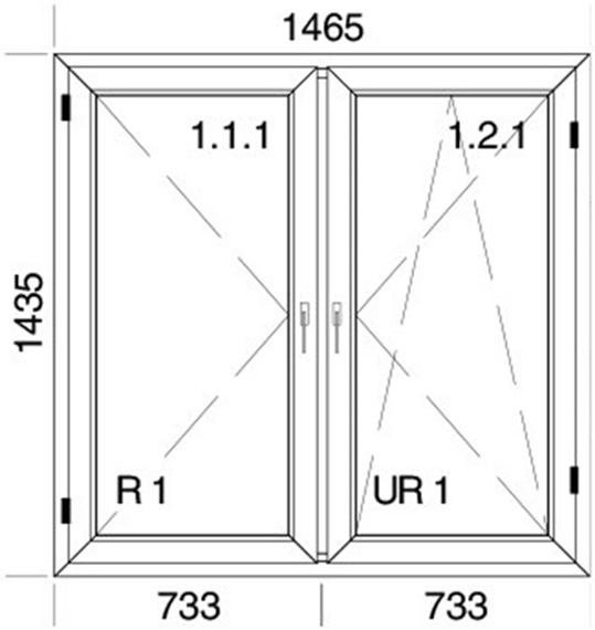 1465 x 1435 mm schema