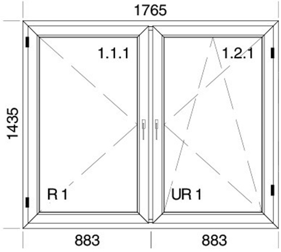 1765 x 1435 mm schema
