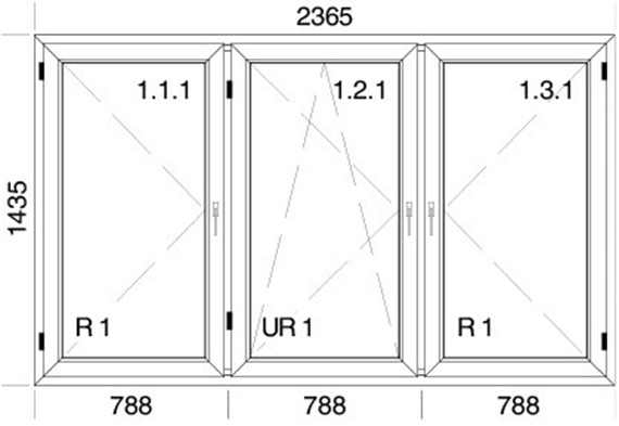 2365 x 1435 mm schema