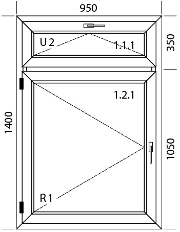 950 x 1400 mm schema