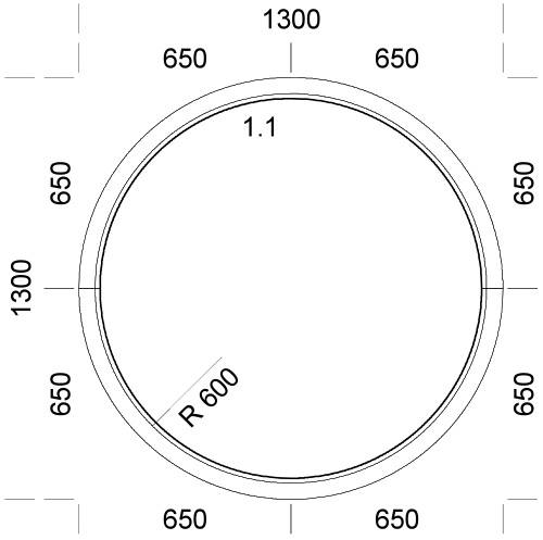 1300 x 1300 mm schema