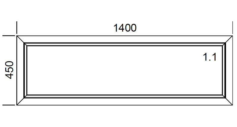 1400 x 450 mm schema