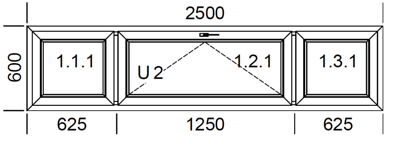 2500 x 600 mm schema