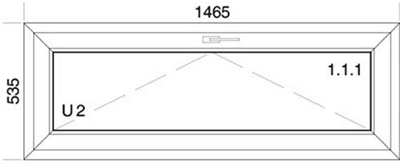 1465 x 535 mm schema
