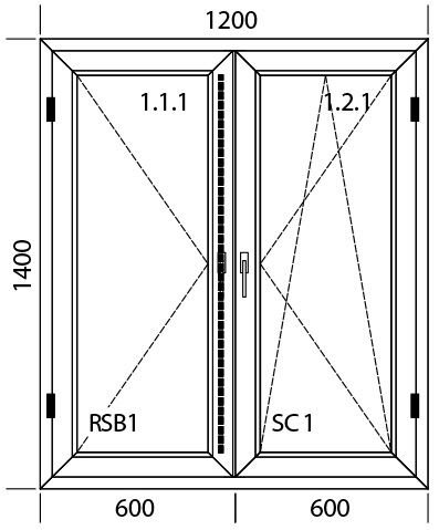 1200 x 1400 mm schema