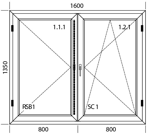 1600 x 1350 mm schema