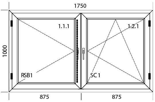 1750 x 1000 mm schema