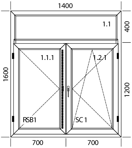 1400 x 1600 mm schema