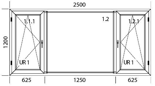 2500 x 1200 mm schema