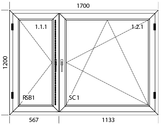 1700 x 1200 mm schema