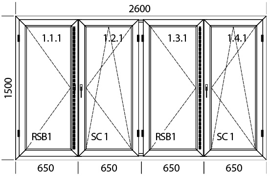 2600 x 1500 mm schema
