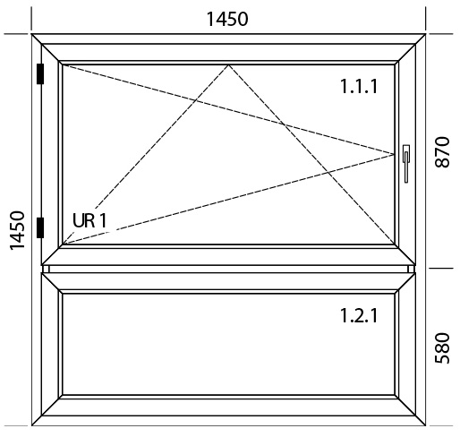 1450 x 1450 mm schema