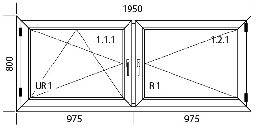1950 x 800 mm schema