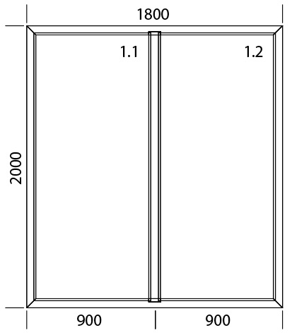 1800 x 2000 mm schema
