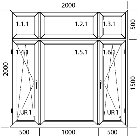 2000 x 2000 mm schema