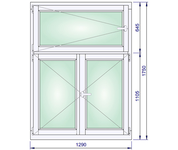 1290 x 1750 mm schema