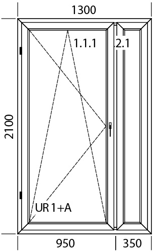 1300 x 2100 mm schema