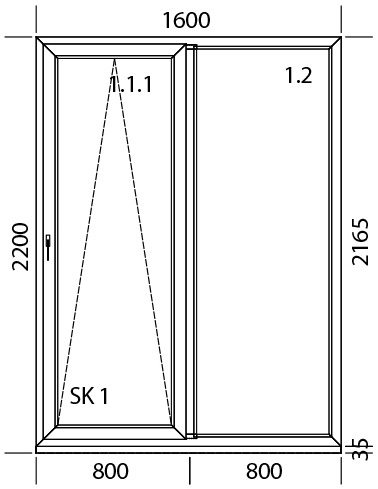 1600 x 2200 mm schema