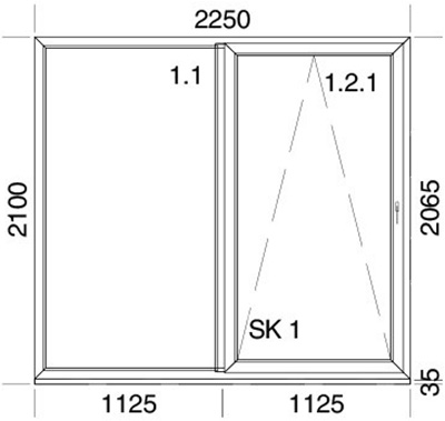 2250 x 2100 mm schema