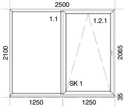 2500 x 2100 mm schema
