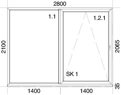 2800 x 2100 mm schema
