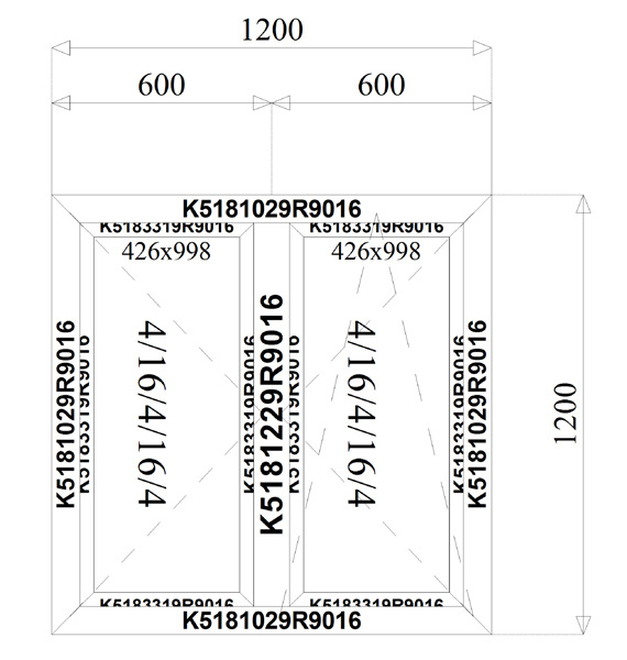 1200 x 1200 mm schema