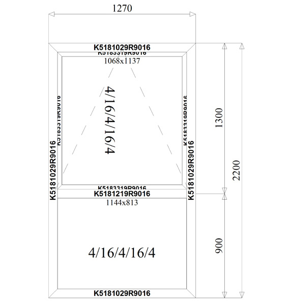 1270 x 2200 mm schema