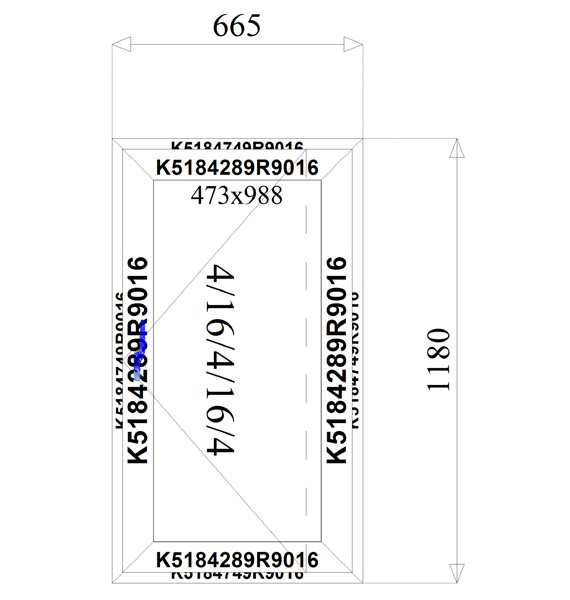 665 x 1180 mm schema