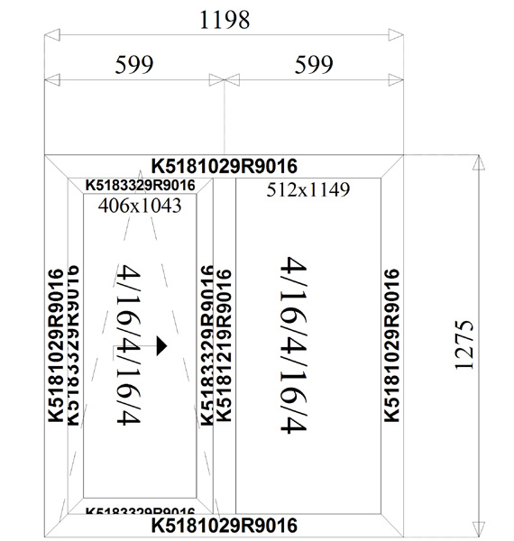 1198 x 1275 mm schema