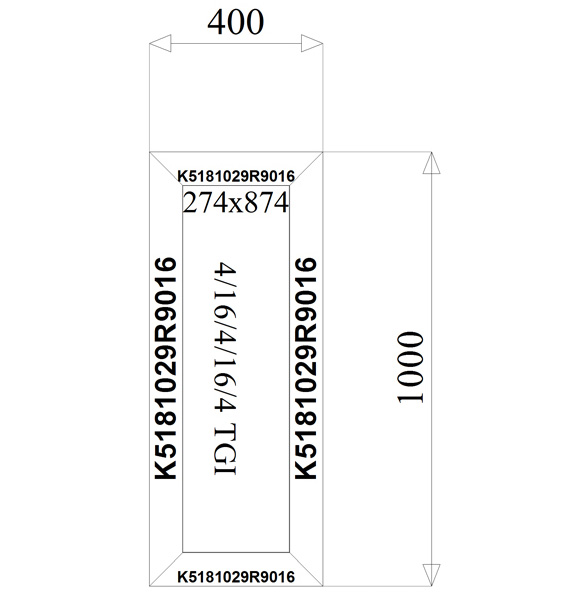 400 x 1000 mm schema