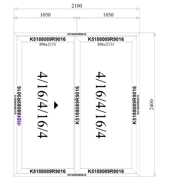 2100 x 2400 mm schema