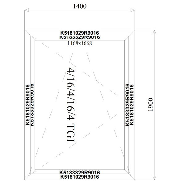 1400 x 1900 mm schema