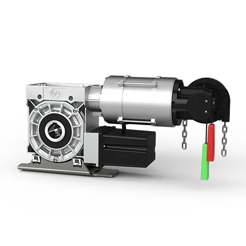 GfA-aandrijving voor rolpoort &ndash; industri&euml;le elektrische motor met tandwieloverbrenging en kettingbediening.