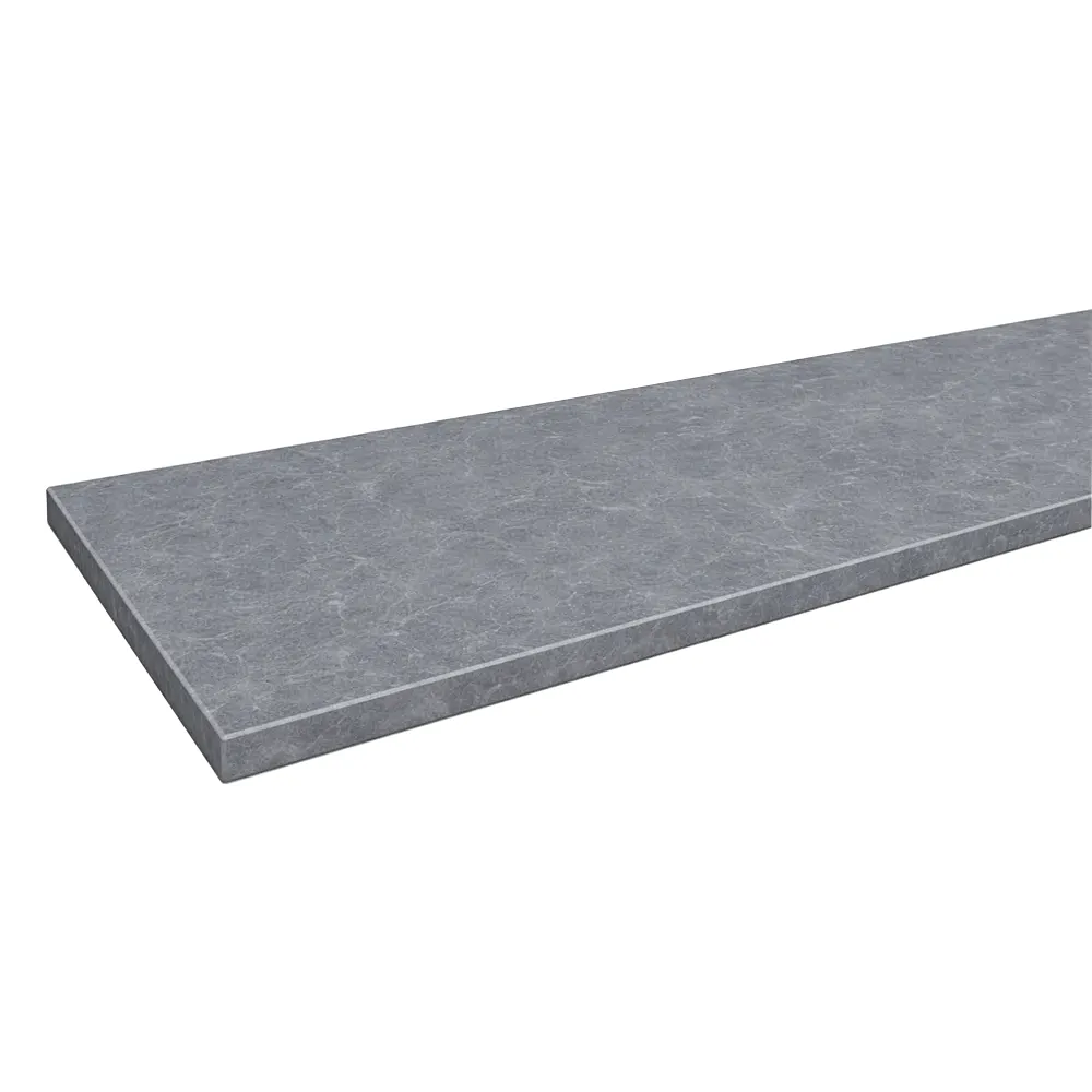 Binnenvensterbank van marmercomposiet in de kleur Baltic Grey &ndash; productweergave met technische gegevens.