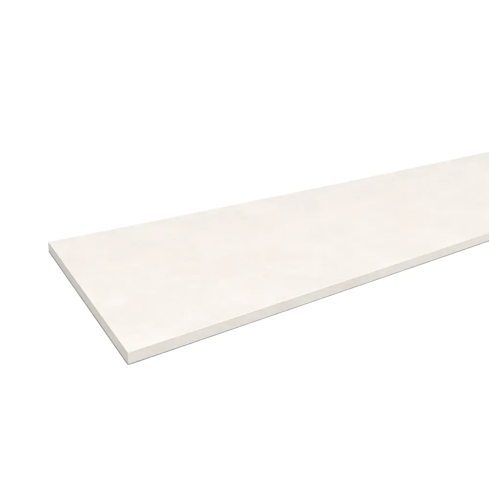 Binnenvensterbank van marmercomposiet in de kleur White Pearl - productweergave met technische gegevens.