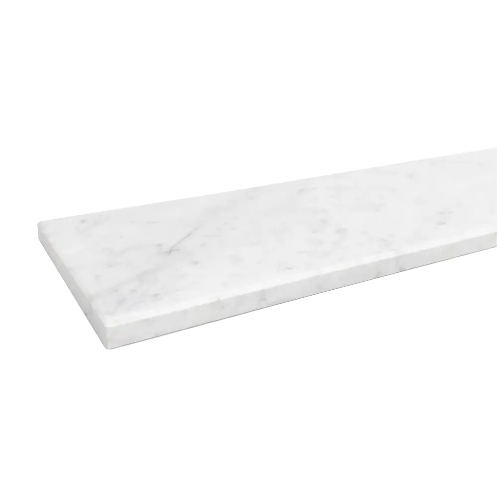 Marmeren binnenvensterbank in de kleur Bianco Carrara - productweergave met technische gegevens.