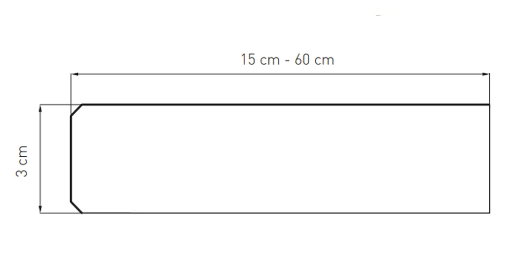 Marmeren vensterbank - schema van de afmetingen en beschrijving van de eigenschappen van natuursteen.