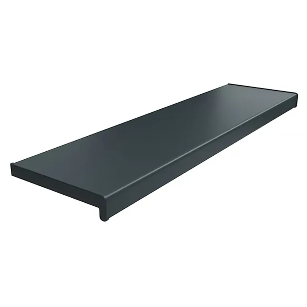 PVC binnenvensterbank in Antraciet met beschermfolie, met afmetingen van 100 &times; 150 mm, voor binnengebruik