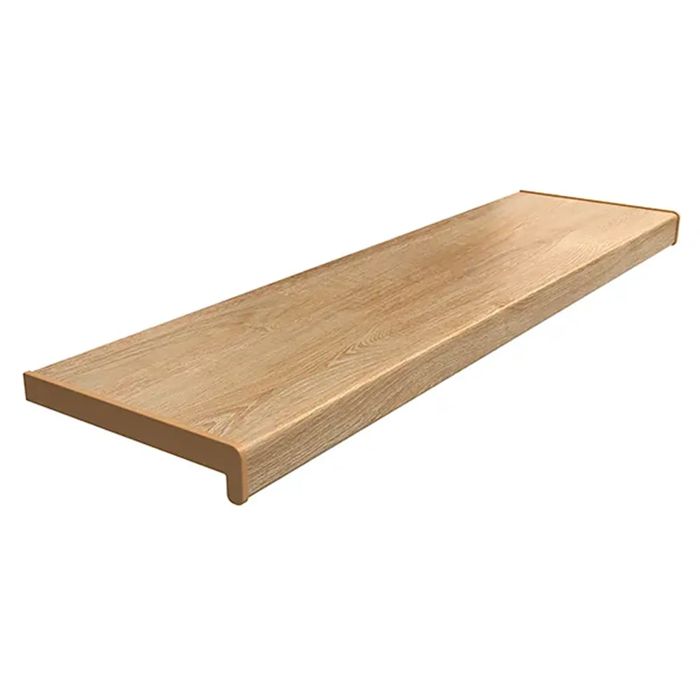 PVC binnenvensterbank in Natuurlijk Eiken met beschermfolie, met afmetingen van 100 &times; 150 mm, voor binnengebruik