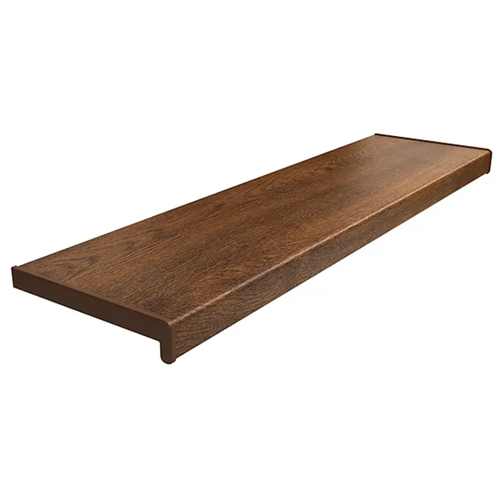 PVC binnenvensterbank in Noten met beschermfolie, met afmetingen van 100 &times; 150 mm, voor binnengebruik