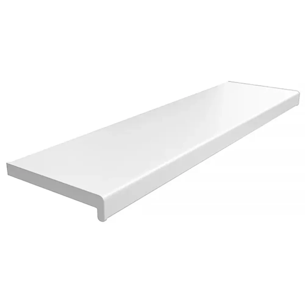 PVC binnenvensterbank in Wit met beschermfolie, met afmetingen van 100 &times; 150 mm, voor binnengebruik